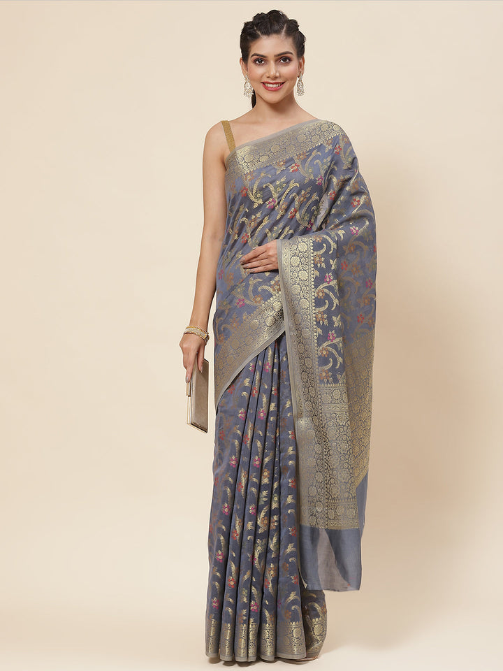 Zari Jaal Woven Cotton Saree