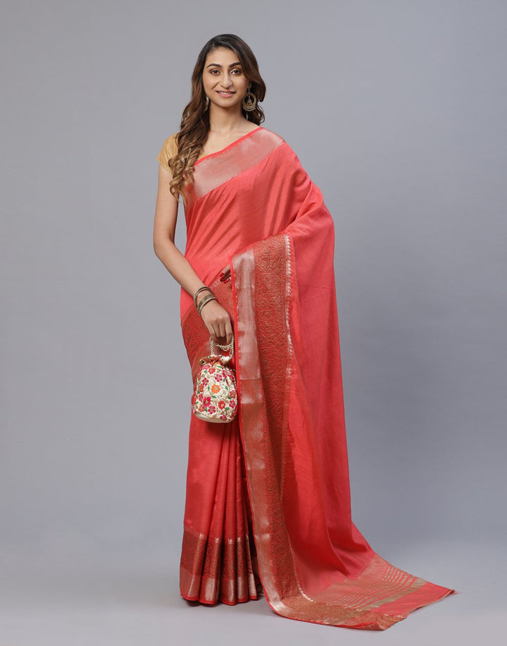 Art Handloom Saree With Zari Border