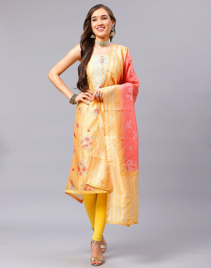 Chanderi Embroidered Suit Piece