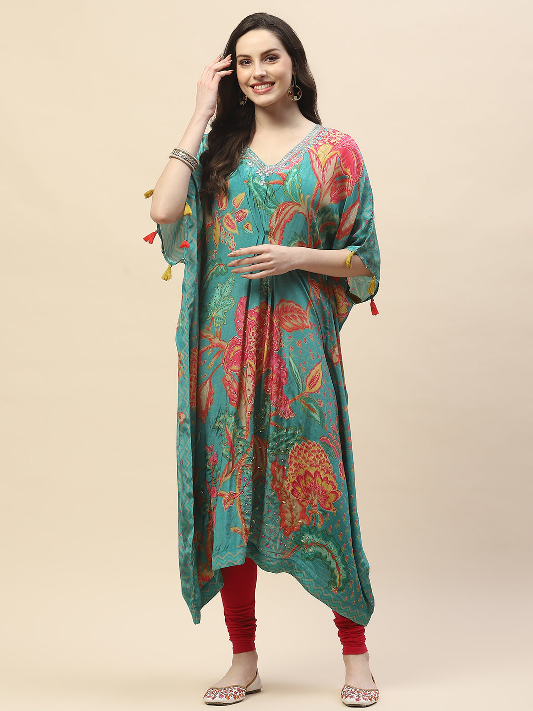 Printed Crepe Kaftan Kurta