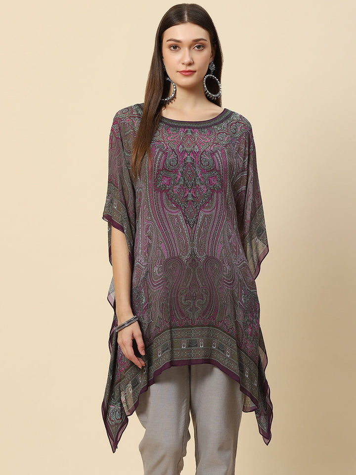 Digital Printed Georgette Kaftan Kurta