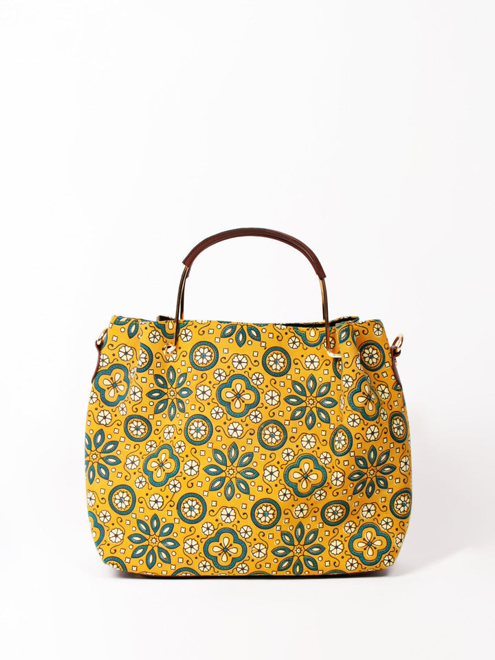 Cotton Floral Print Handbag