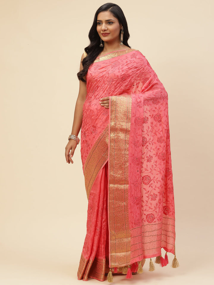 Swarovski Embroidered Handloom Saree