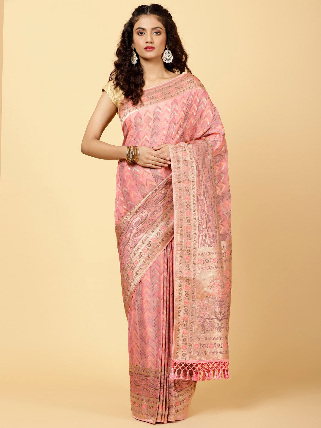 Zari Organza Woven Saree