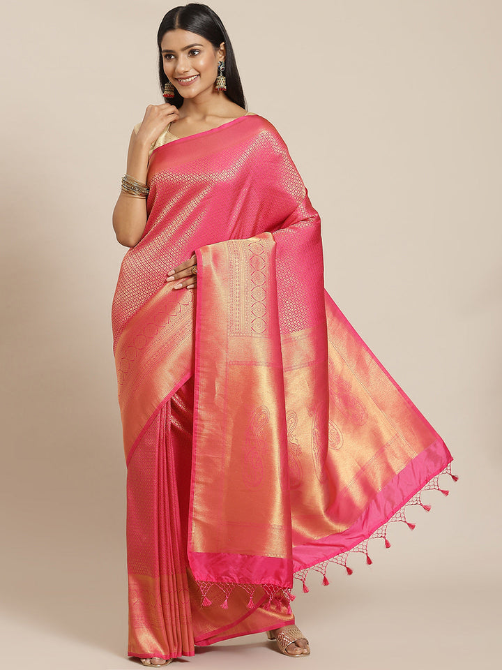 Brocade Zari Jaal Art Handloom Woven Saree