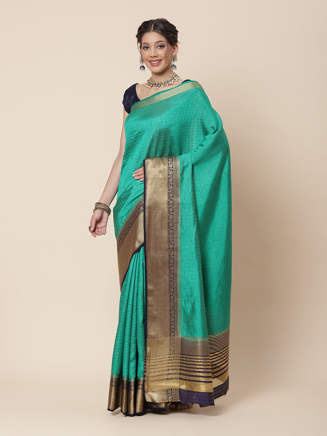 Zari Border Art Handloom Woven Saree