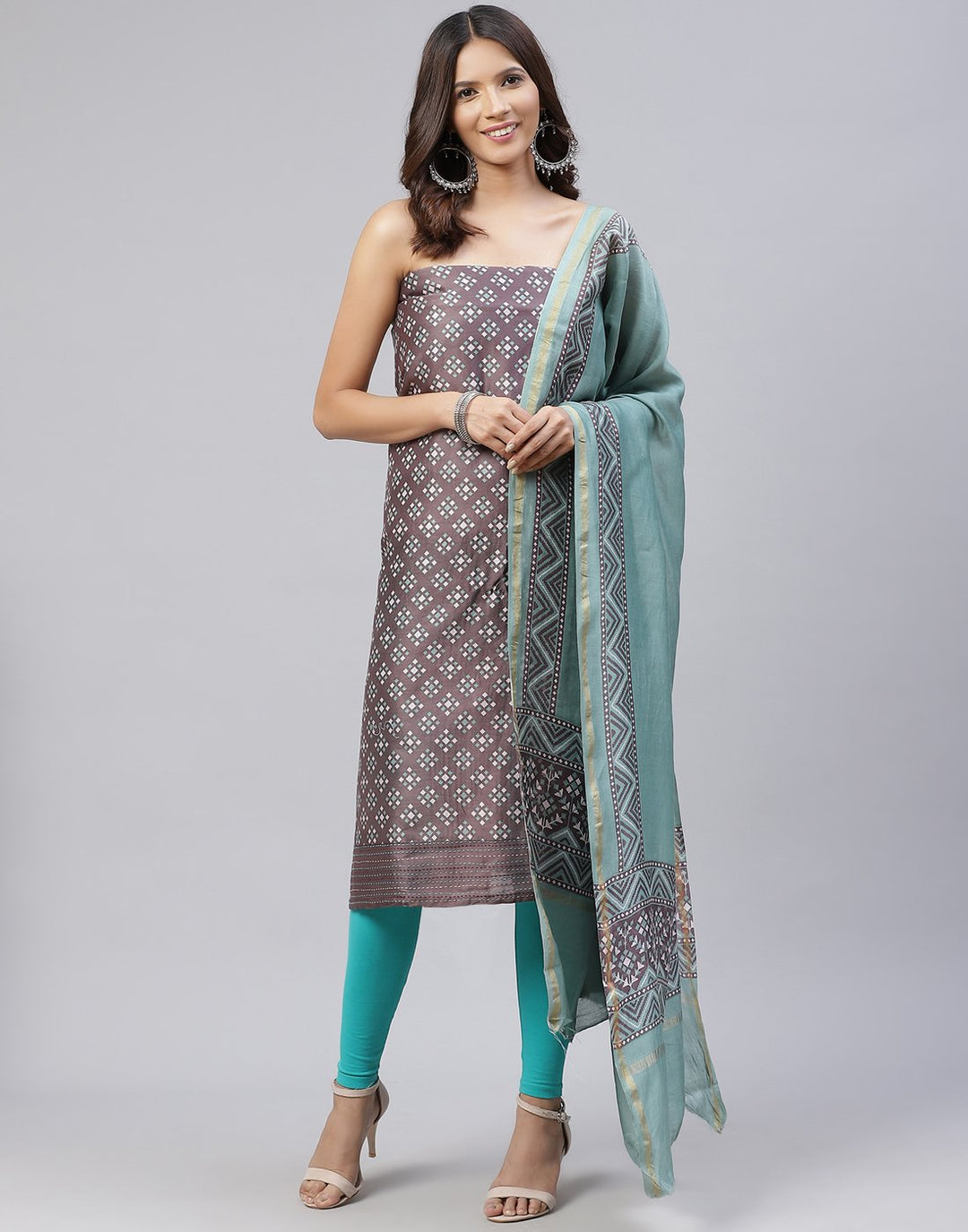 Fine Chanderi Printed Suit Piece