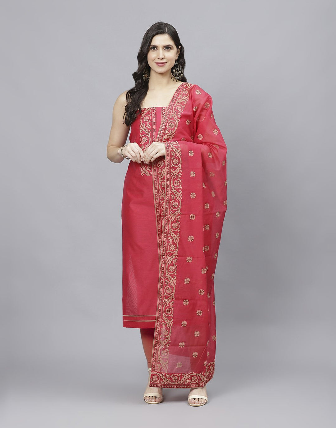 Chanderi Embroidered Suit piece