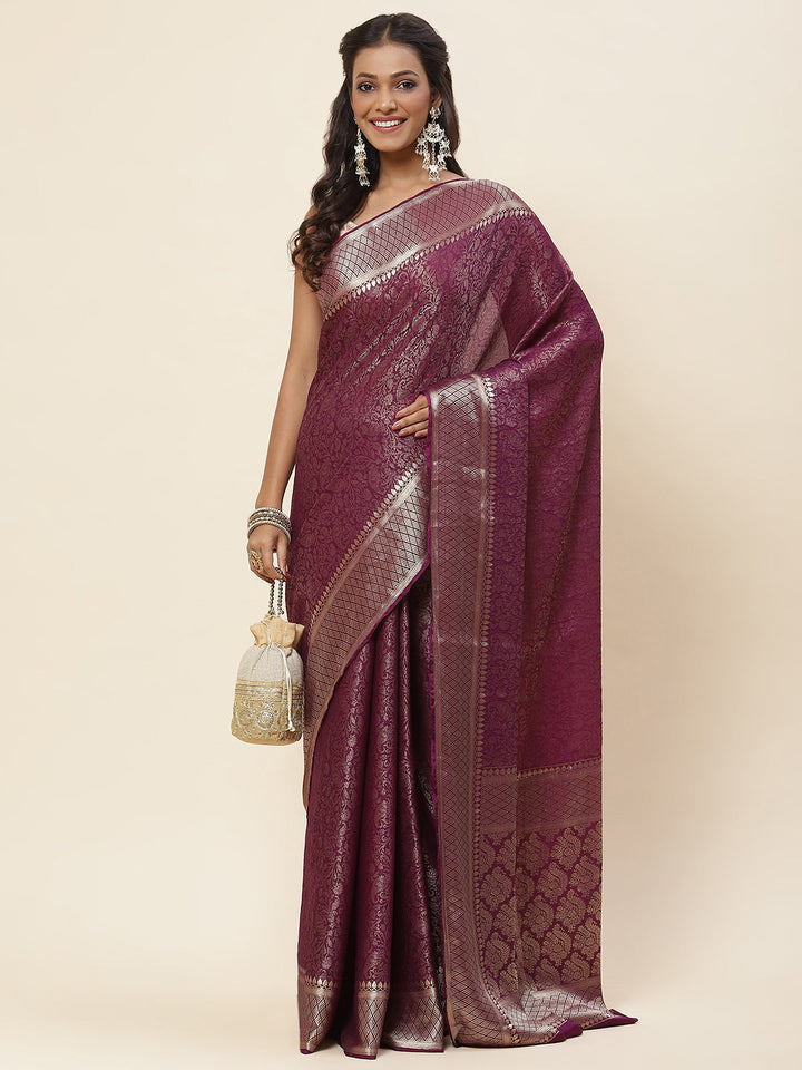 Brocade Woven Georgette Saree