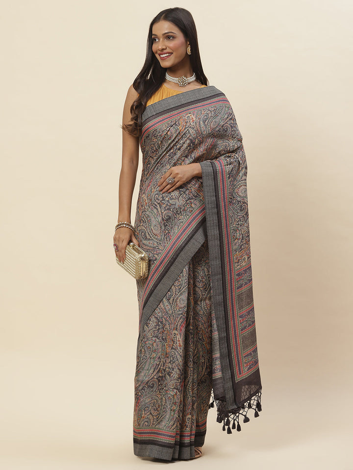 Printed Tussar Saree