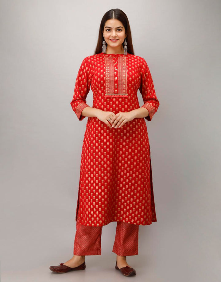 Printed Cotton Kurti With Pant