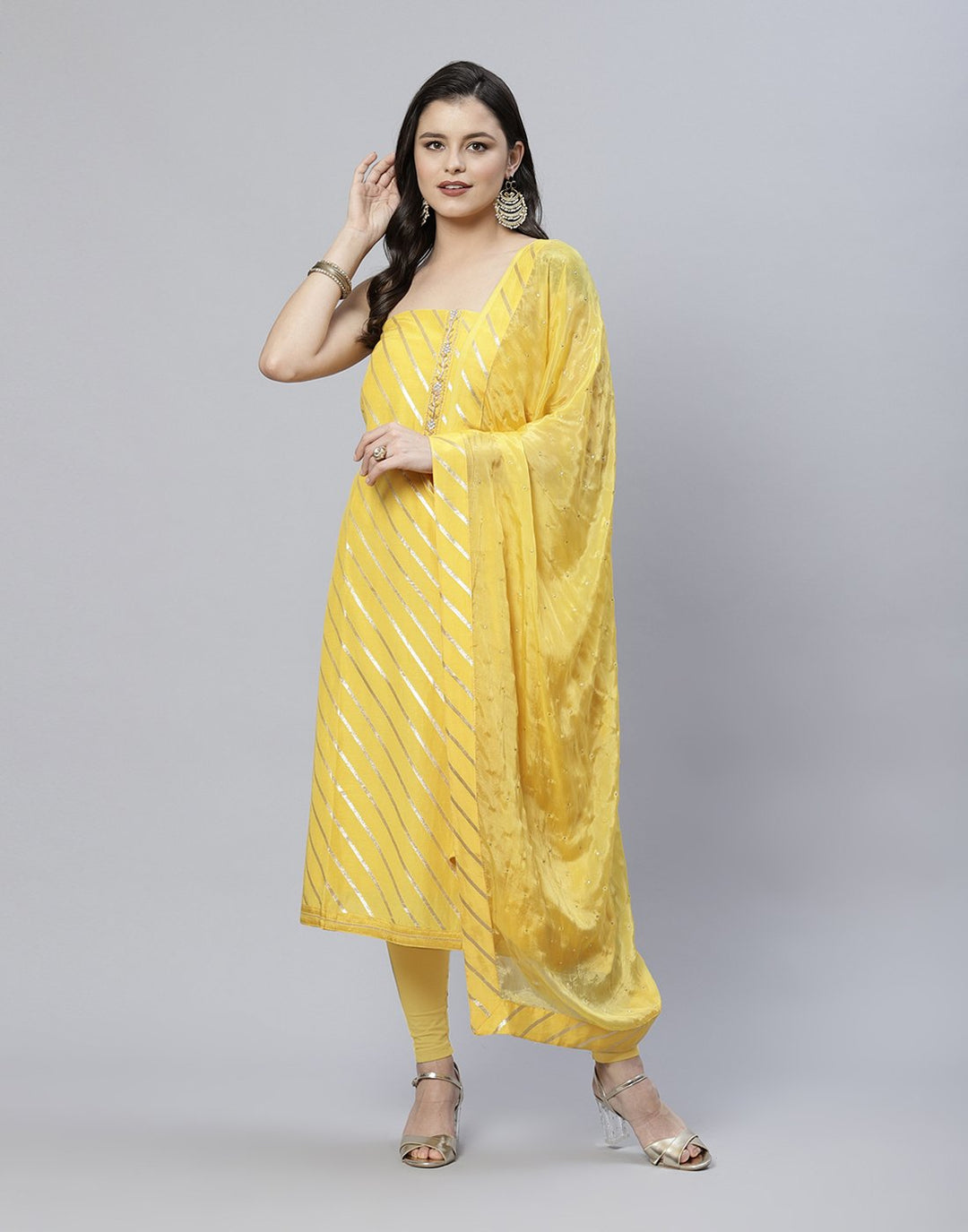 Printed Chanderi Suit Piece
