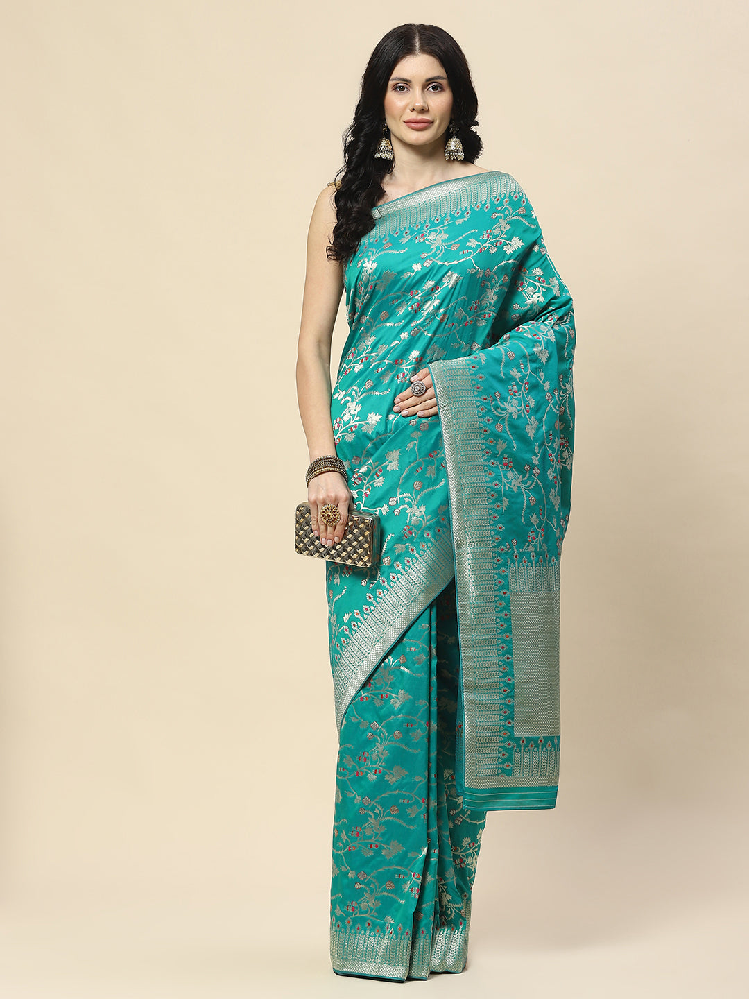 Zari Jaal Woven Art Silk Banarsi Saree