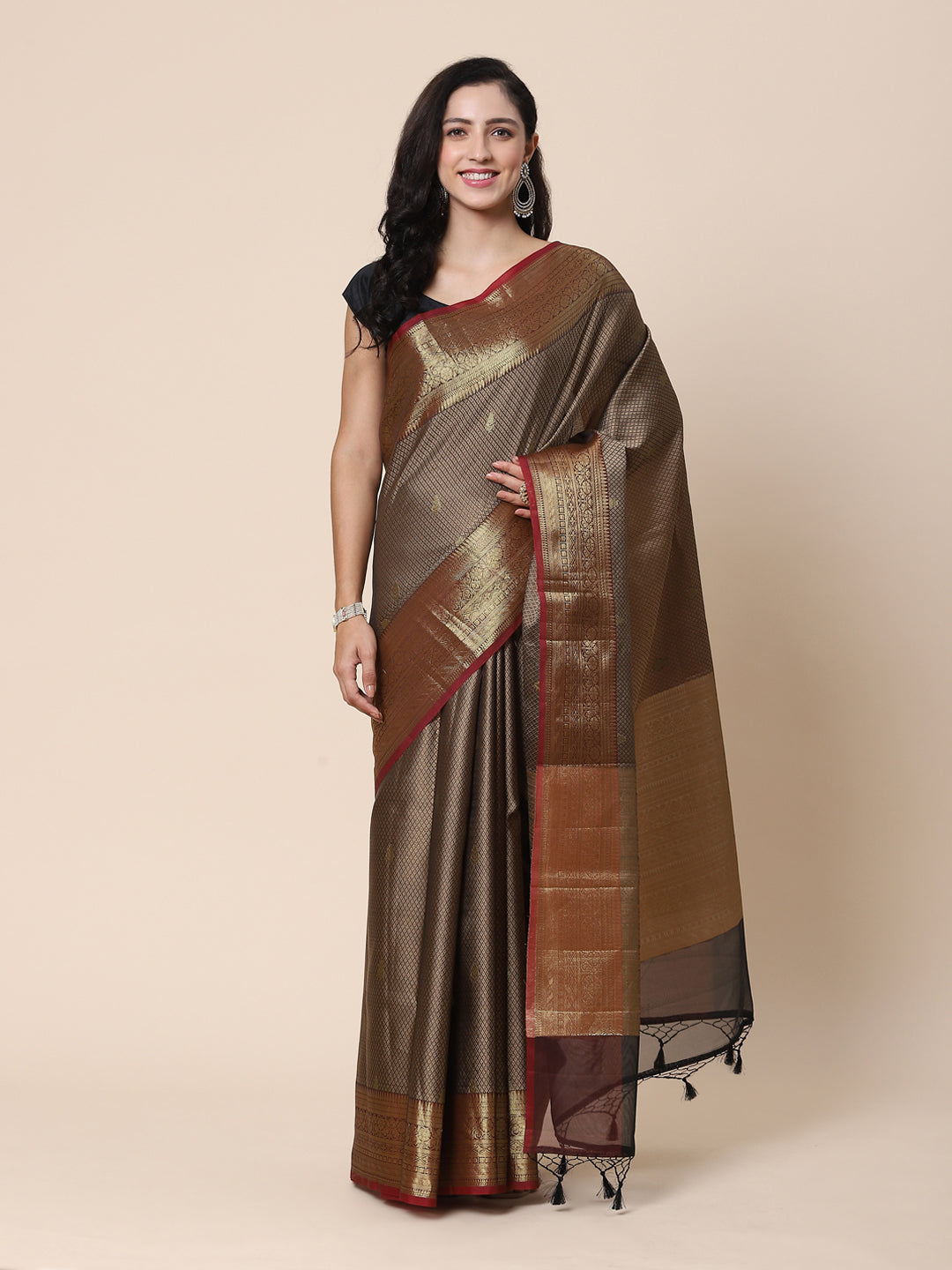 Resham Jaal Cotton Woven Saree