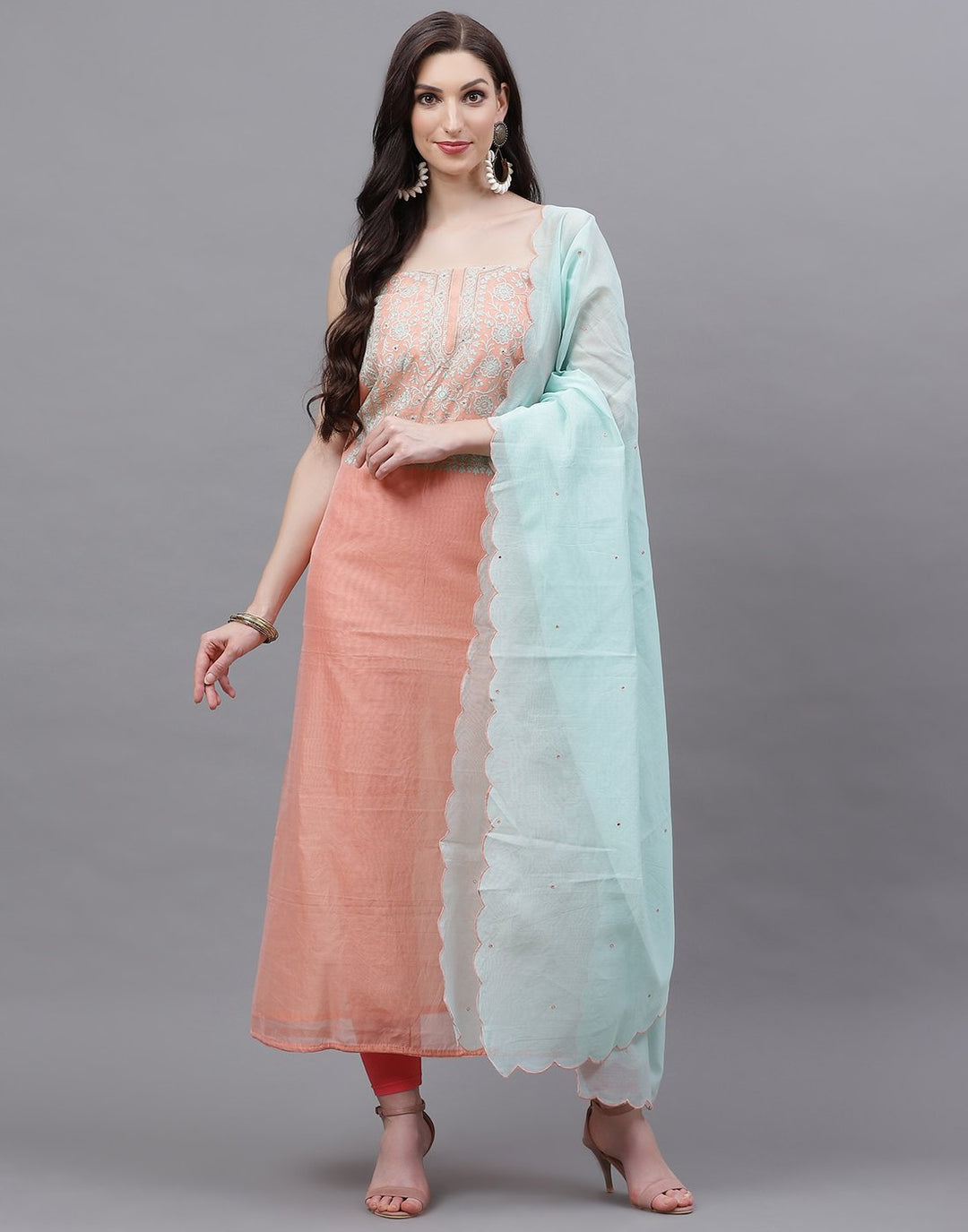 Chanderi Embroidered Suit Piece