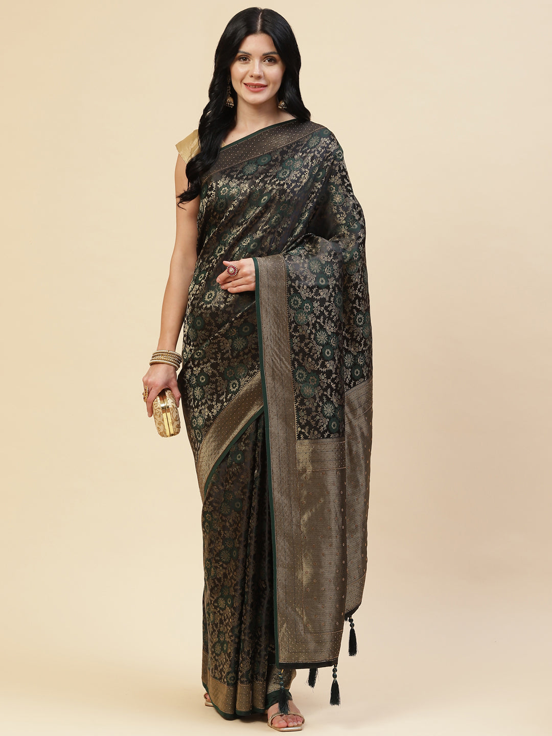 Floral Stone Work Banarasi Saree