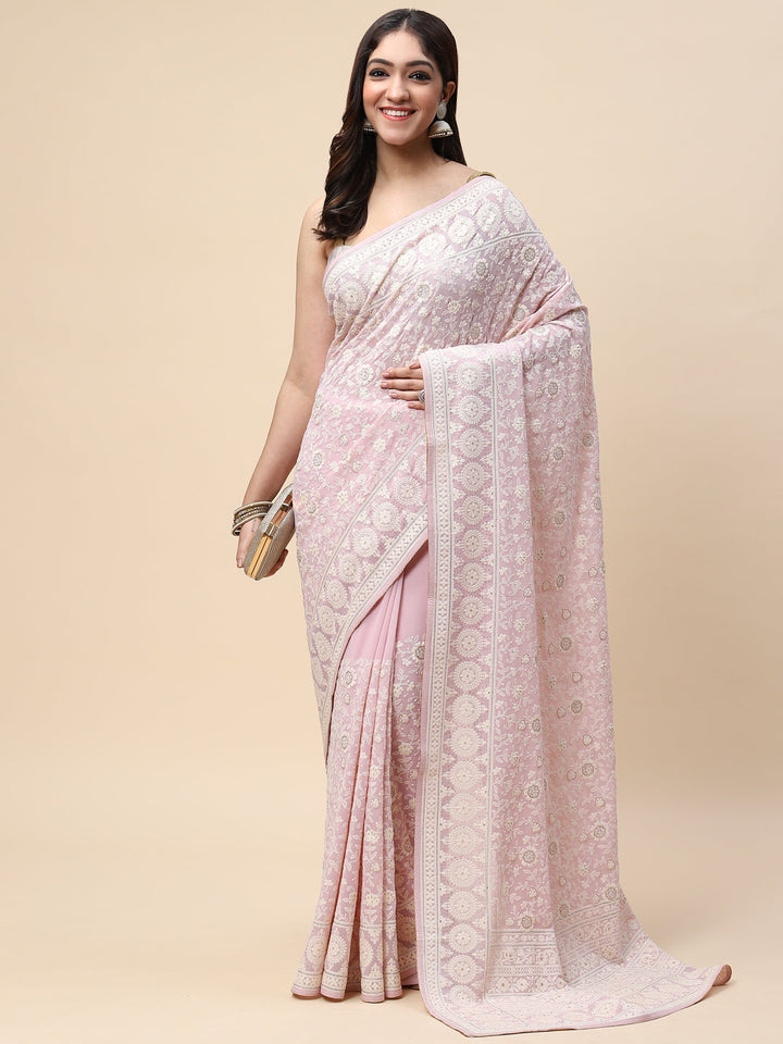 Embroidered Georgette Saree