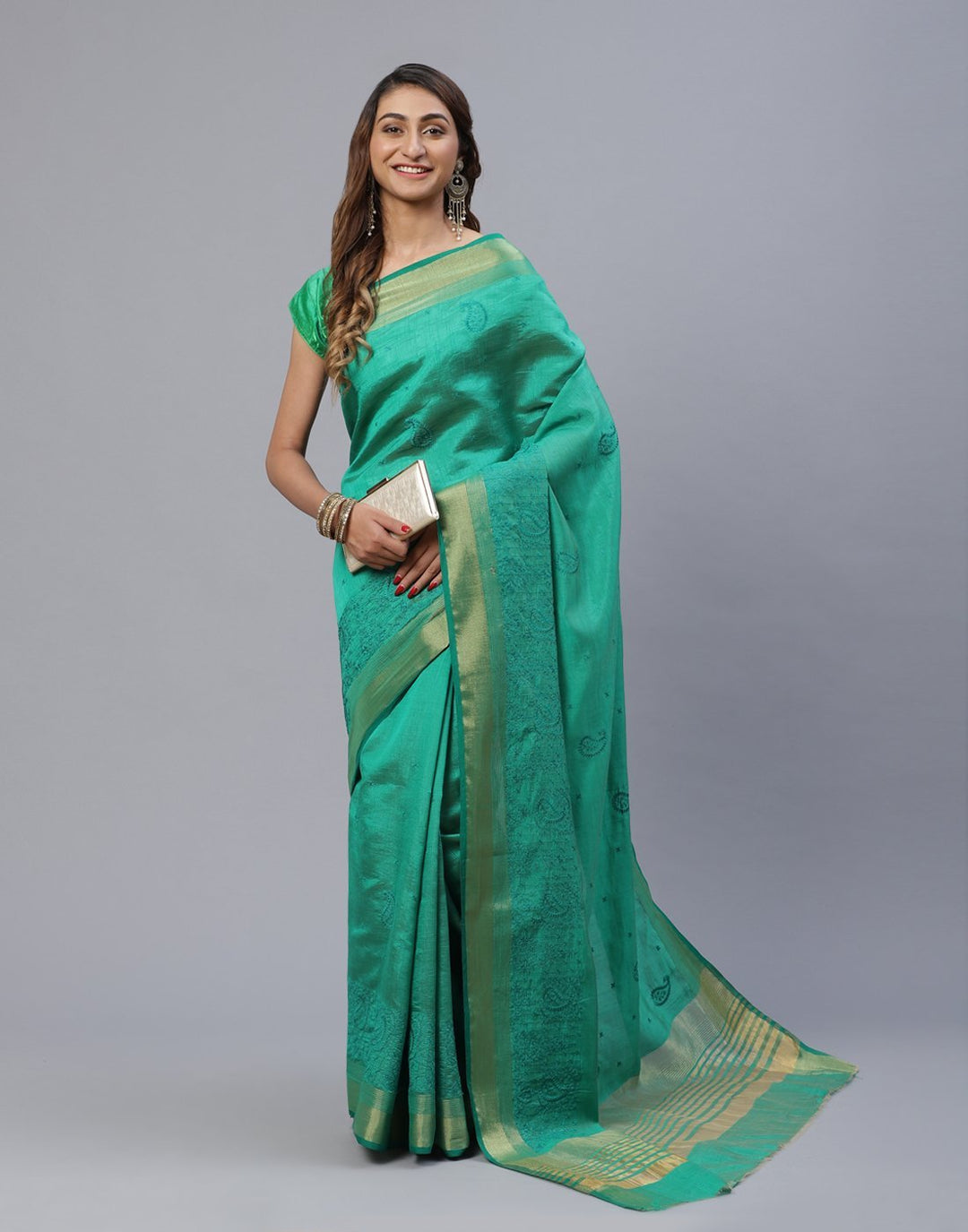 Woven Embroidered Art Handloom Saree