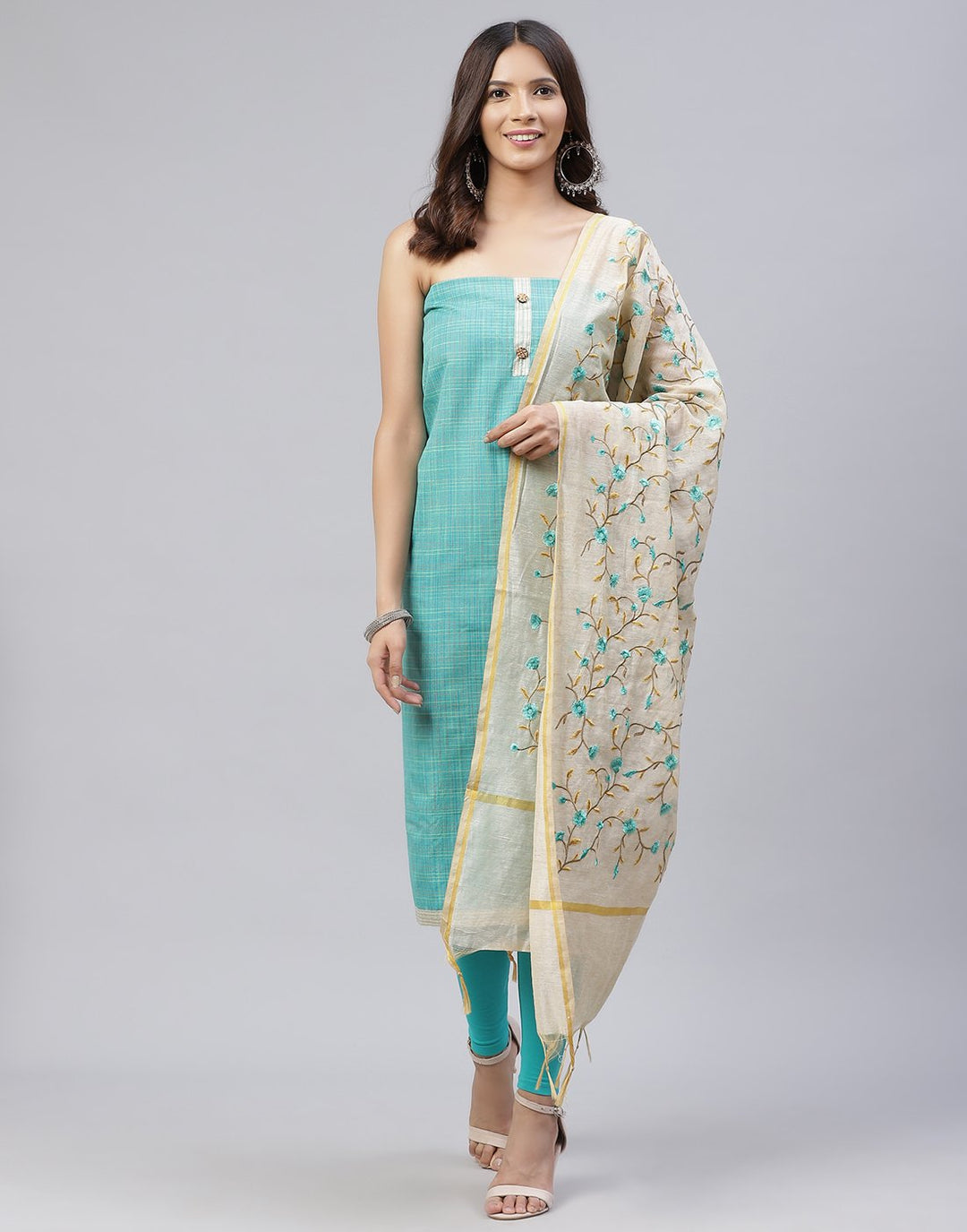 Cotton Embroidered Suit Piece