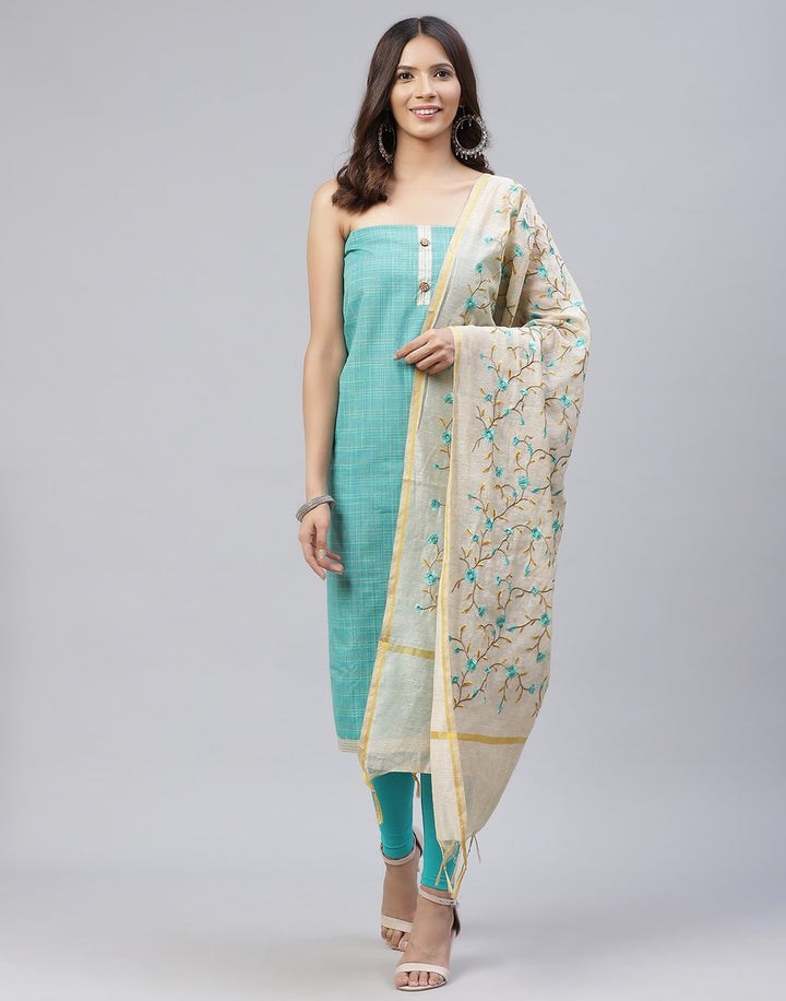 Cotton Embroidered Suit Piece