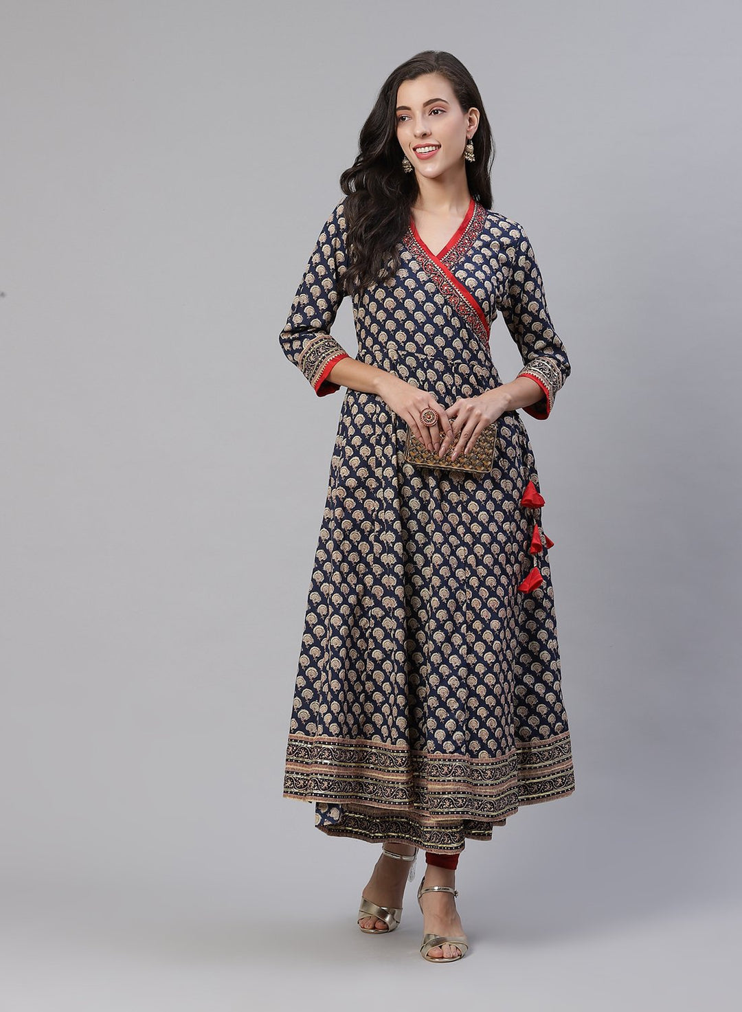 Printed Cotton Angrakha Kurti
