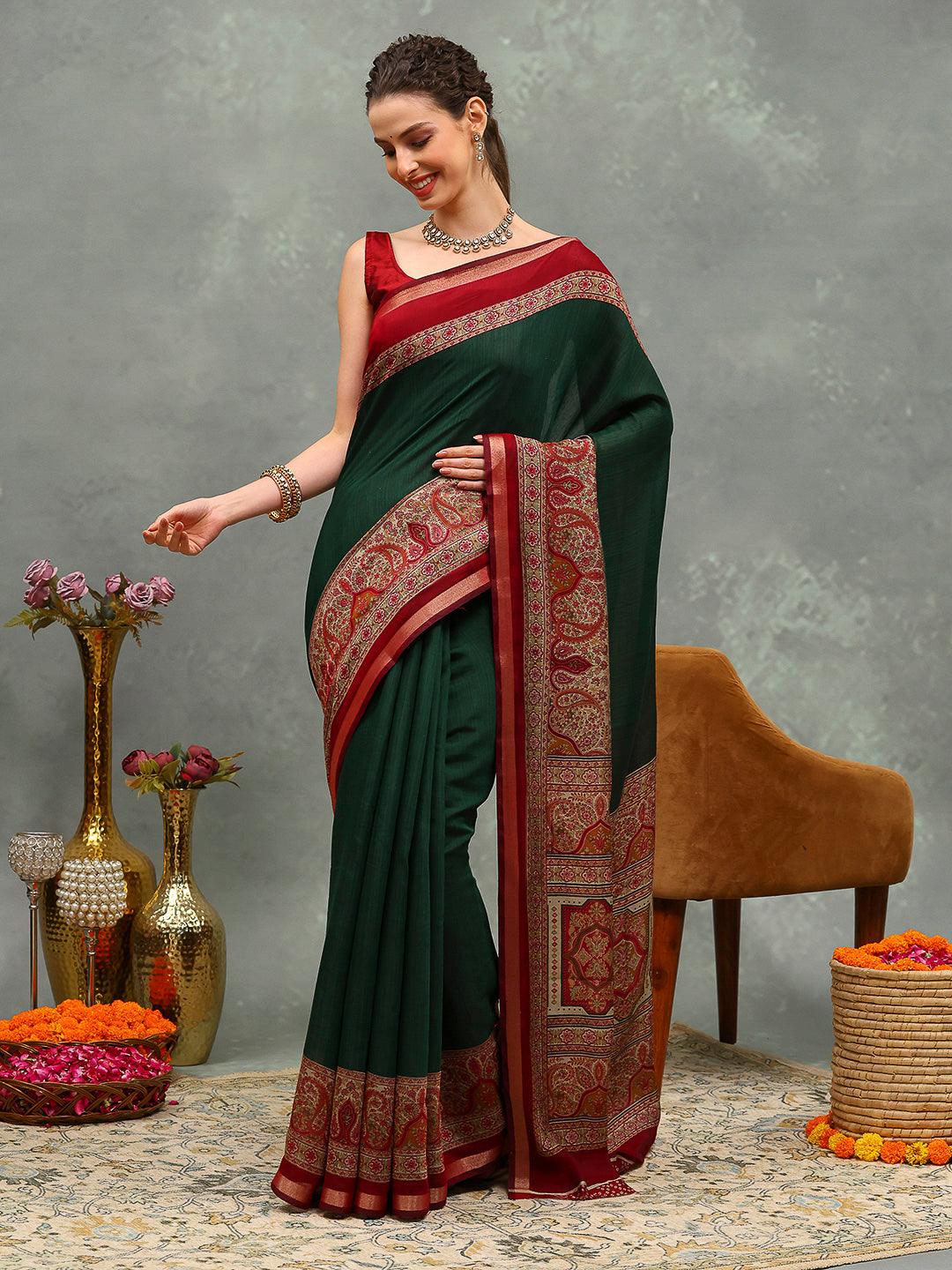 Printed Art Silk Saree