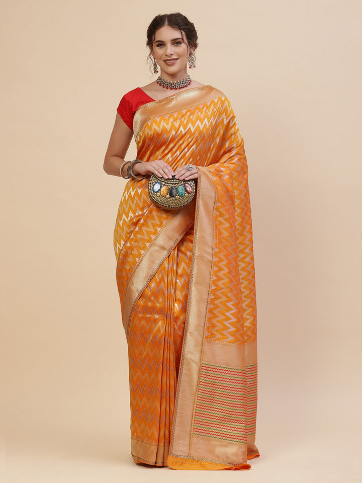 Zig Zag Banarasi Embroidered Saree