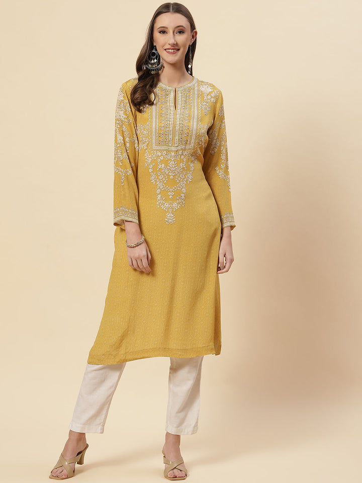 Printed Crepe Kurta