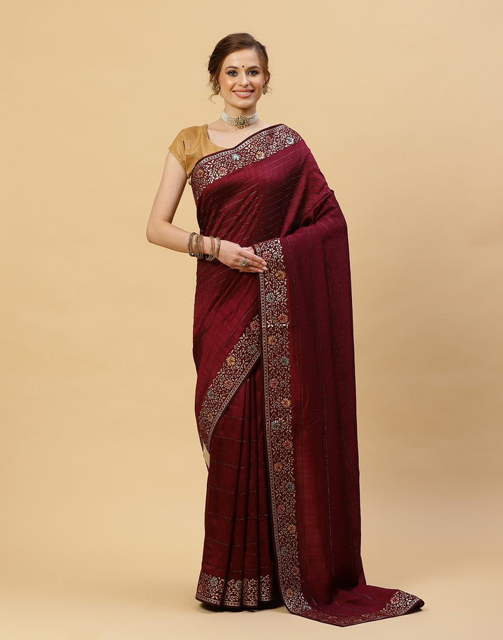 Embroidered Art Tussar Saree