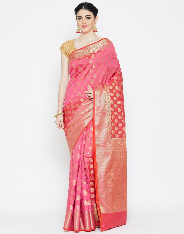 Pink Banarasi Handloom Saree