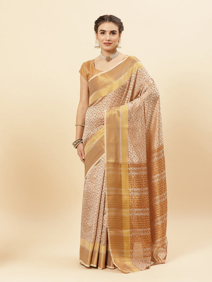 Art Handloom Saree With Jacquard Zari Border