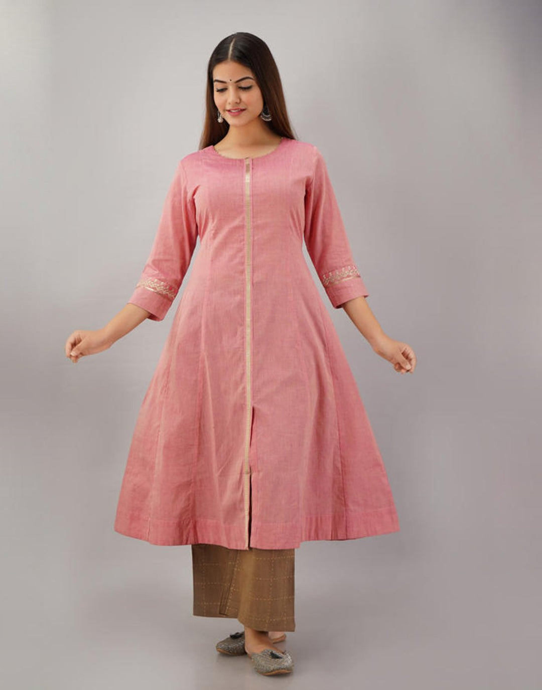 Printed Cotton Anarkali Kurti With Pant