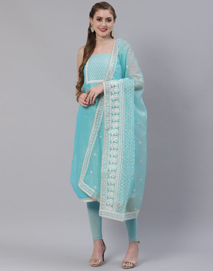 Chanderi Embroidered Suit Piece