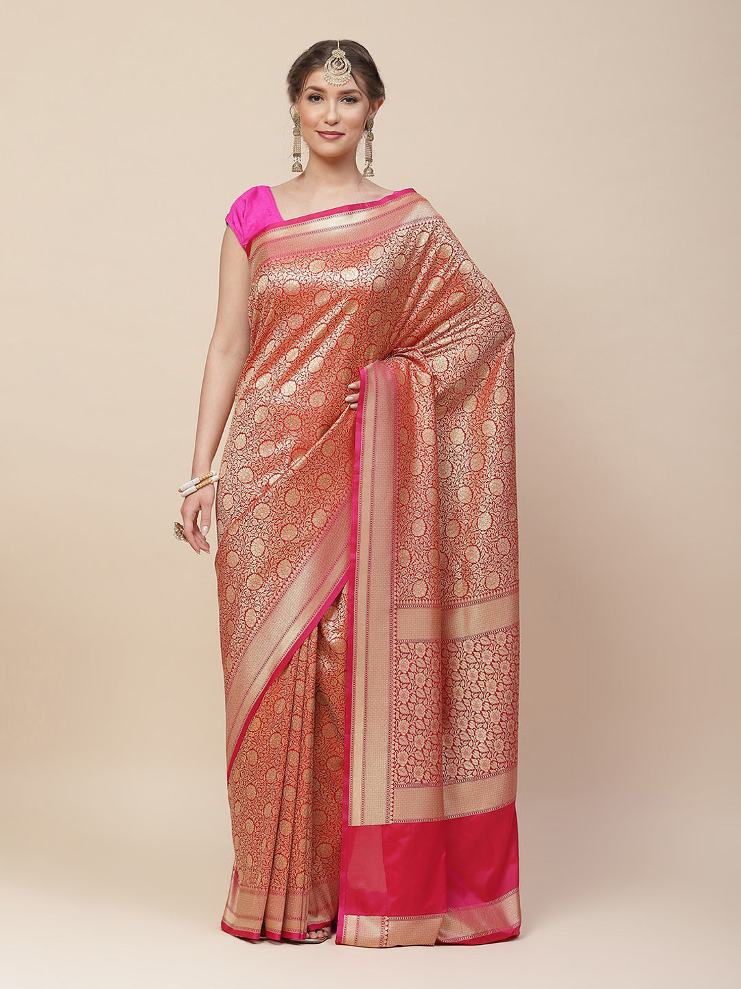 Zari Jaal Banarasi Woven Saree