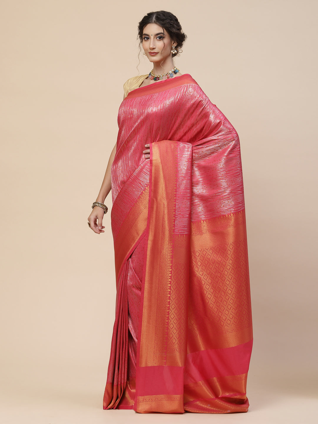 Zari Jaal Art Handloom Woven Saree
