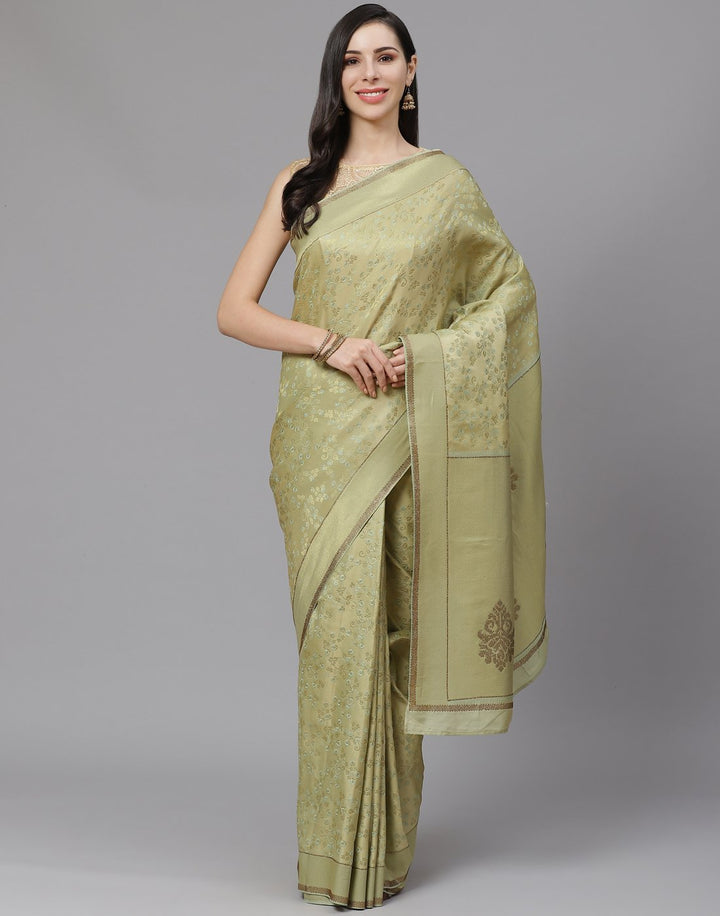 Green Banarasi Woven Saree