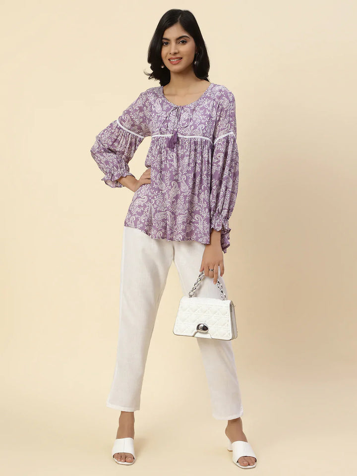 Floral Printed Muslin Kurta