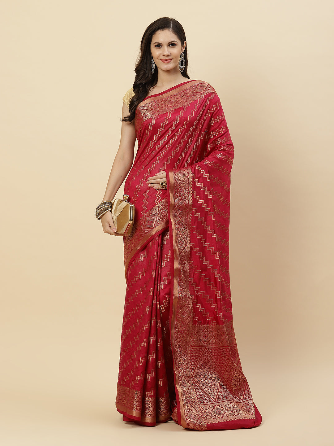 Zari Jaal Art Handloom Woven Saree
