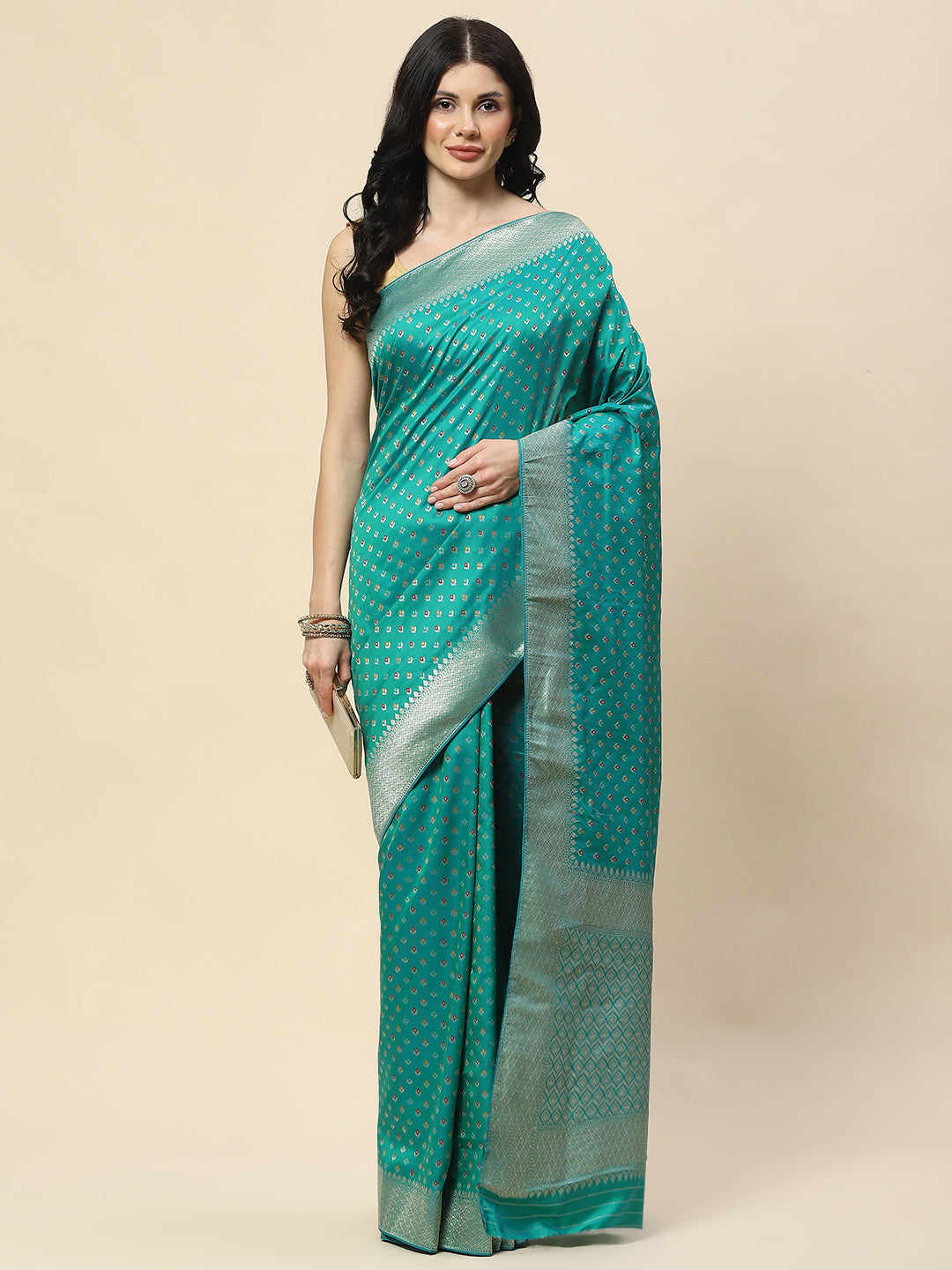 Zari Booti Woven Art Silk Banarsi Saree