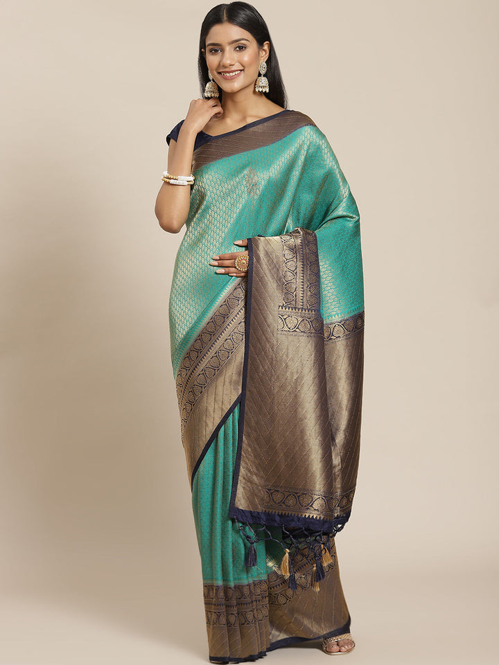 Brocade Art Handloom Embroidered Saree