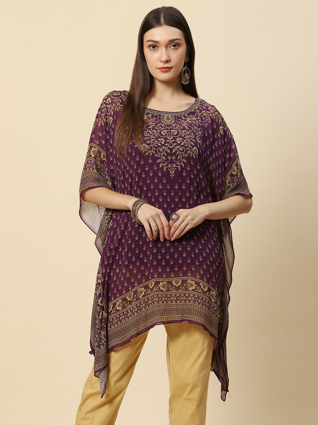 Digital Printed Georgette Kaftan Kurta