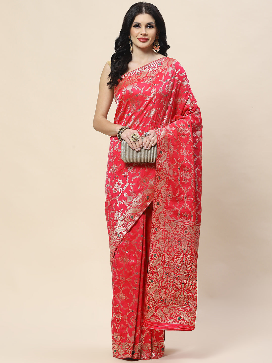 Zari Jaal Woven Art Silk Banarsi Saree