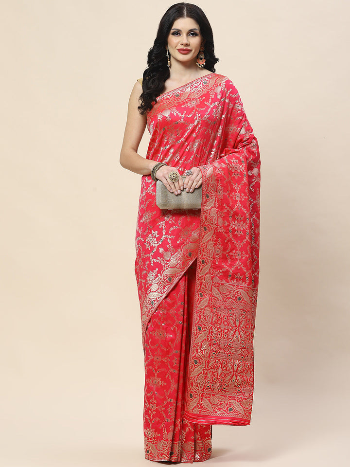 Zari Jaal Woven Art Silk Banarsi Saree