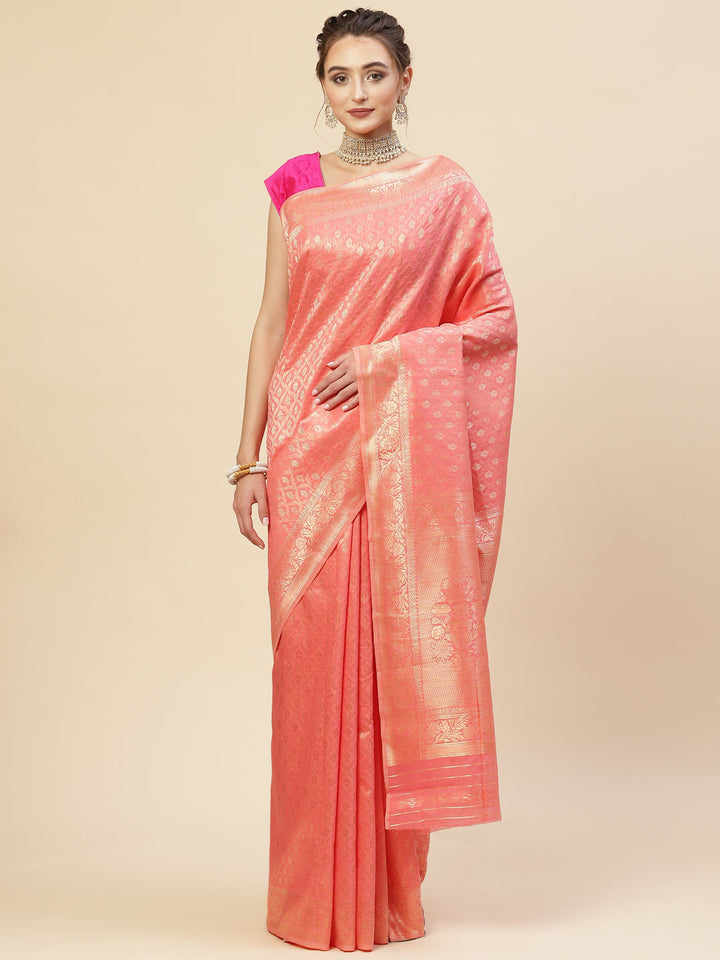 Zari Border Booti Cotton Woven Saree
