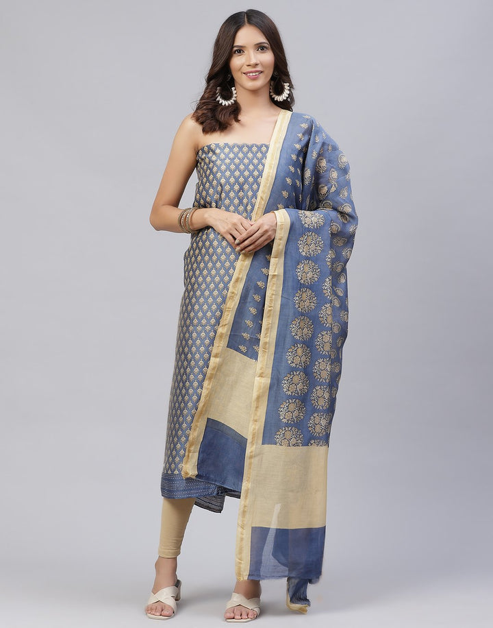 Fine Chanderi Printed Suit Piece