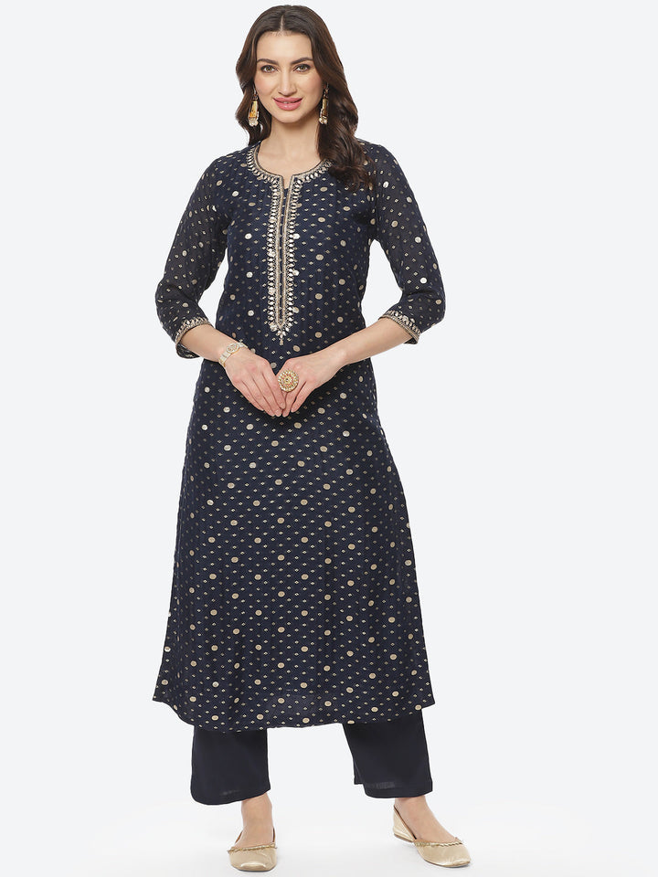 Sequence Gota Patti Georgette Kurti With Pant