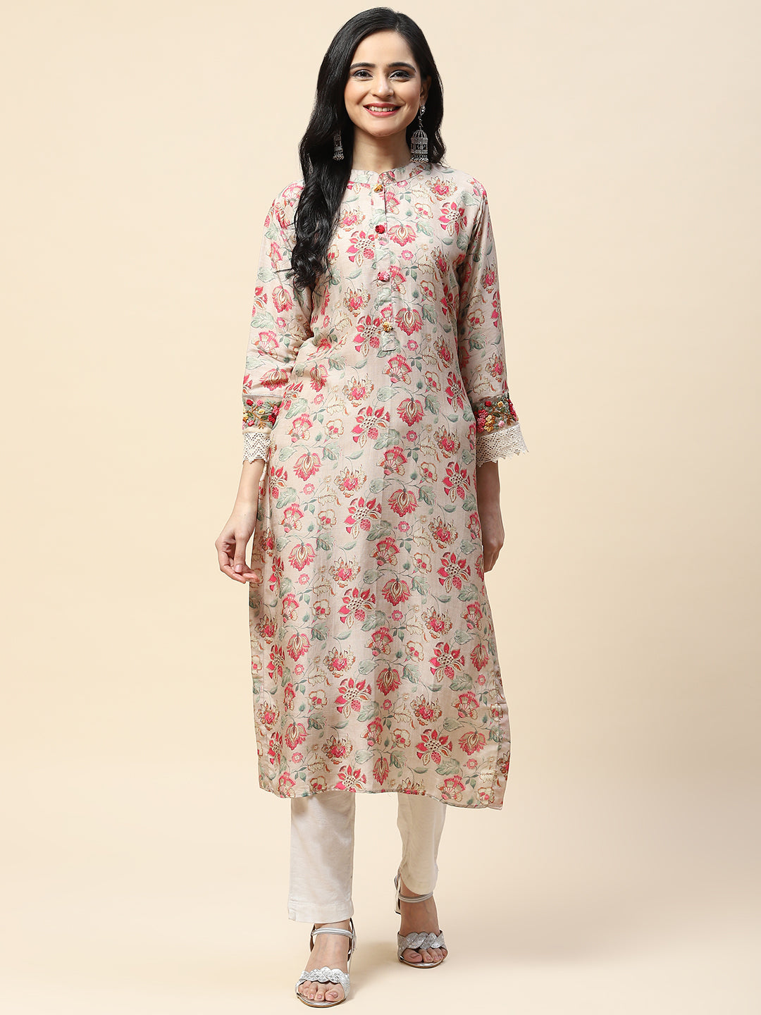 Floral Printed Cotton Kurta