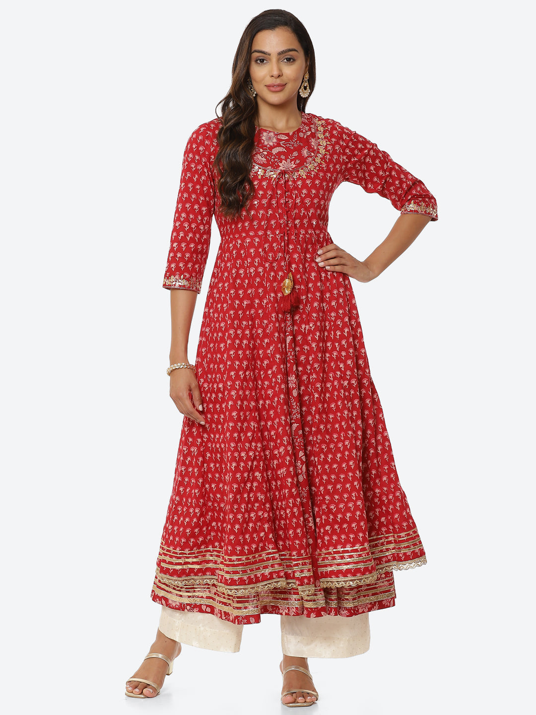 Printed Cotton Double Layered Anarkali Kurta