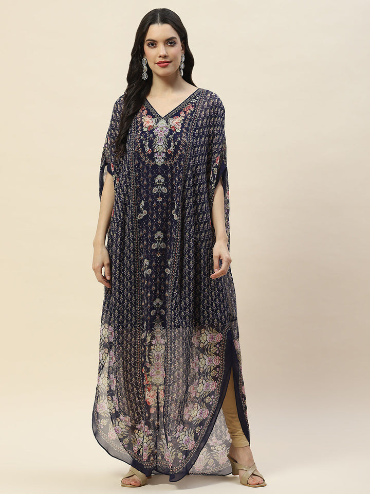 Digital Print Georgette Kaftan Kurta