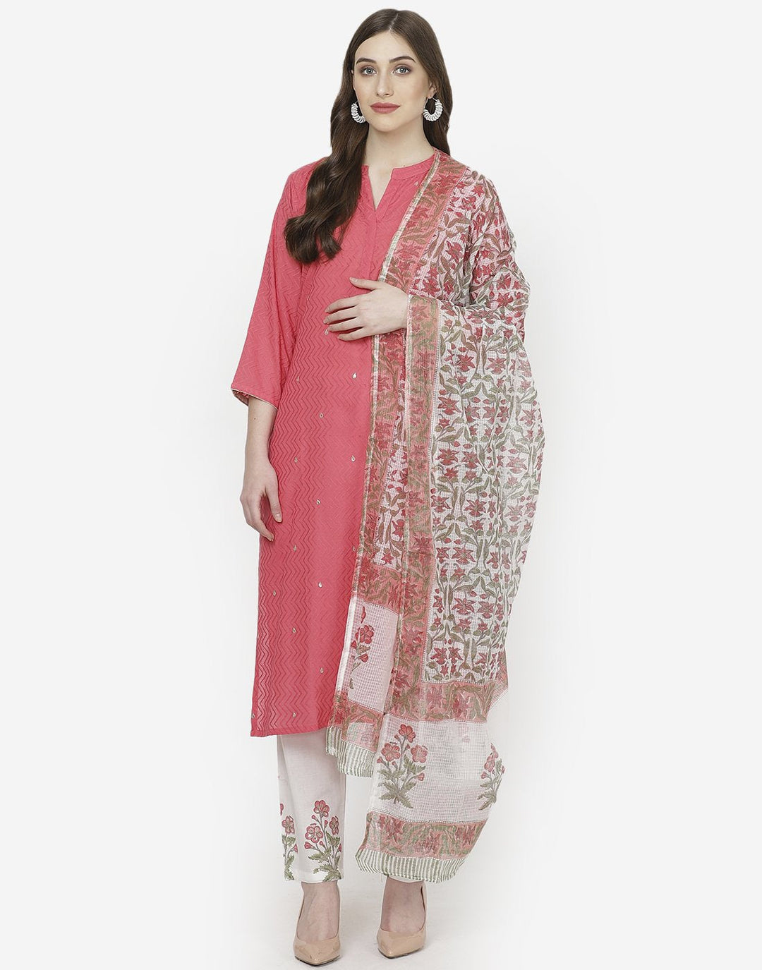 Yellow White Cotton Salwar Kameez